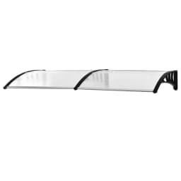 image-Outsunny 80 L x 195 W x 23 H cm Clear Polycarbonate Curved Awning White