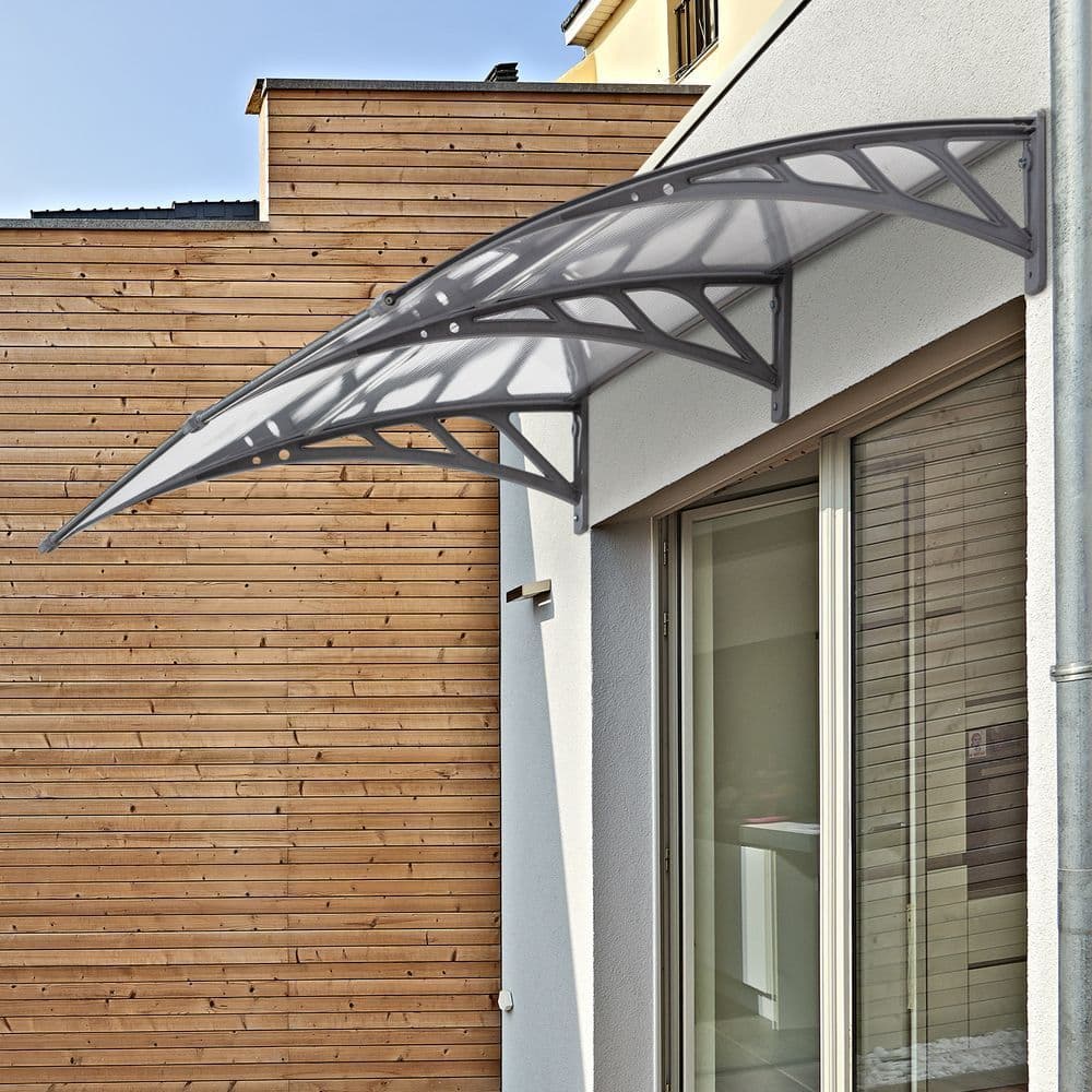 image-Door Canopy Awning Outdoor Window Rain Shelter Cover Clear