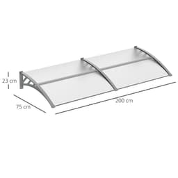 image-Door Canopy Awning Outdoor Window Rain Shelter Cover Clear