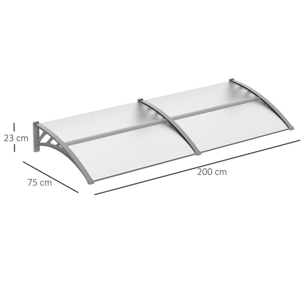 image-Door Canopy Awning Outdoor Window Rain Shelter Cover Clear