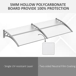 image-Door Canopy Awning Outdoor Window Rain Shelter Cover Clear