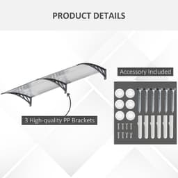 image-Door Canopy Awning Outdoor Window Rain Shelter Cover Clear