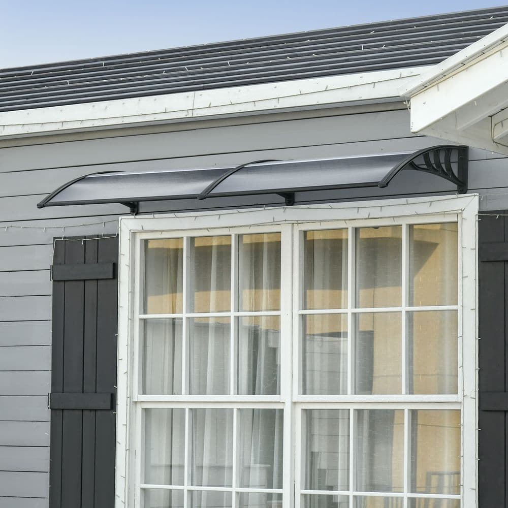 image-Outsunny Front Door Canopy Awning Outdoor Window Rain Shelter Cover