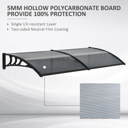 image-Outsunny Front Door Canopy Awning Outdoor Window Rain Shelter Cover