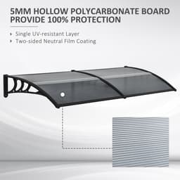 image-Outsunny Front Door Canopy Awning Outdoor Window Rain Shelter Cover