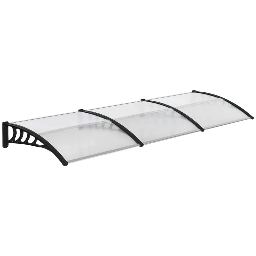 image-Front Door Canopy, Outdoor Awning, 300 x 100cm Rain Shelter Clear 300x100