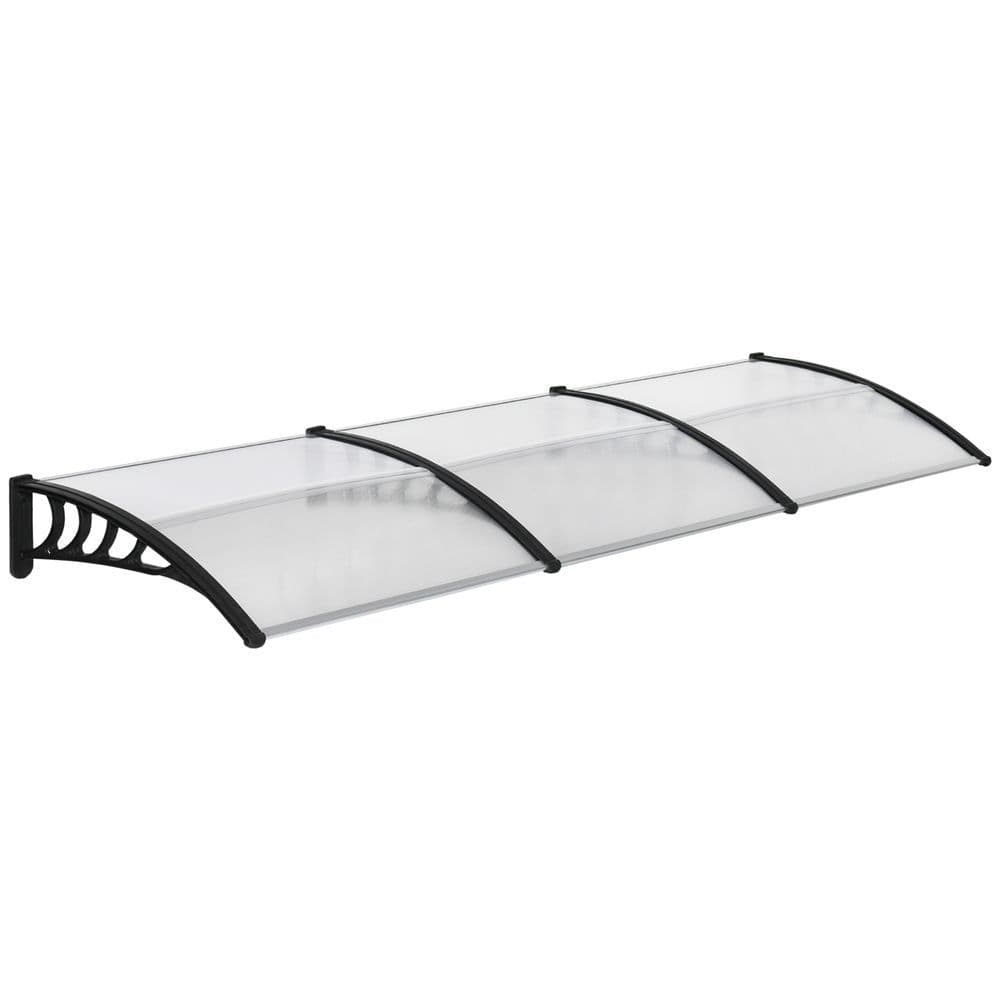 image-Front Door Canopy, Outdoor Awning, 300 x 100cm Rain Shelter Clear 300x100