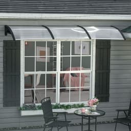 image-Front Door Canopy, Outdoor Awning, 300 x 100cm Rain Shelter Clear 300x100