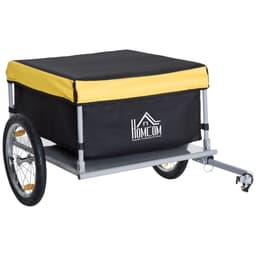 image-Steel Frame Bike Cargo Trailer Storage Cart Yellow