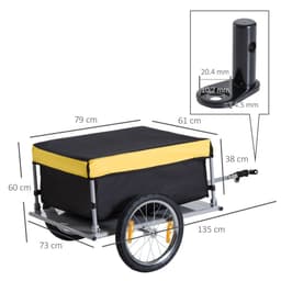 image-Steel Frame Bike Cargo Trailer Storage Cart Yellow