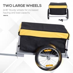image-Steel Frame Bike Cargo Trailer Storage Cart Yellow