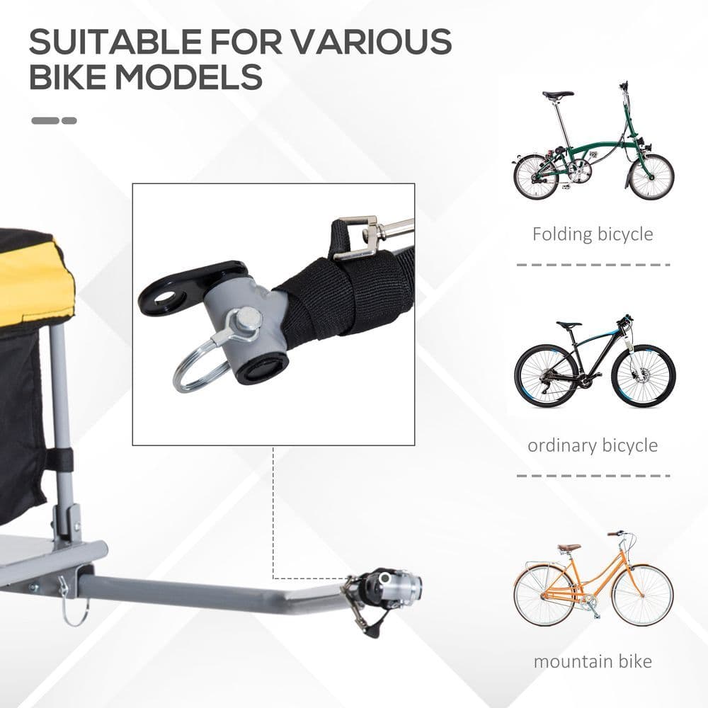 image-Steel Frame Bike Cargo Trailer Storage Cart Yellow
