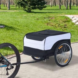 image-Bicycle Cargo Trailer Cover Black White Bike in Steel Frame Cover & Hitch Bike