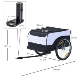 image-Bicycle Cargo Trailer Cover Black White Bike in Steel Frame Cover & Hitch Bike