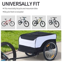 image-Bicycle Cargo Trailer Cover Black White Bike in Steel Frame Cover & Hitch Bike