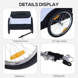 image-Bicycle Cargo Trailer Cover Black White Bike in Steel Frame Cover & Hitch Bike