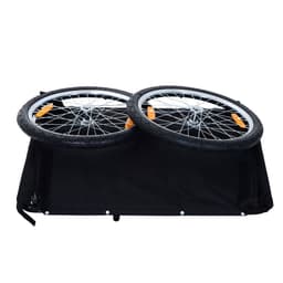 image-Bicycle Cargo Trailer Cover Black White Bike in Steel Frame Cover & Hitch Bike