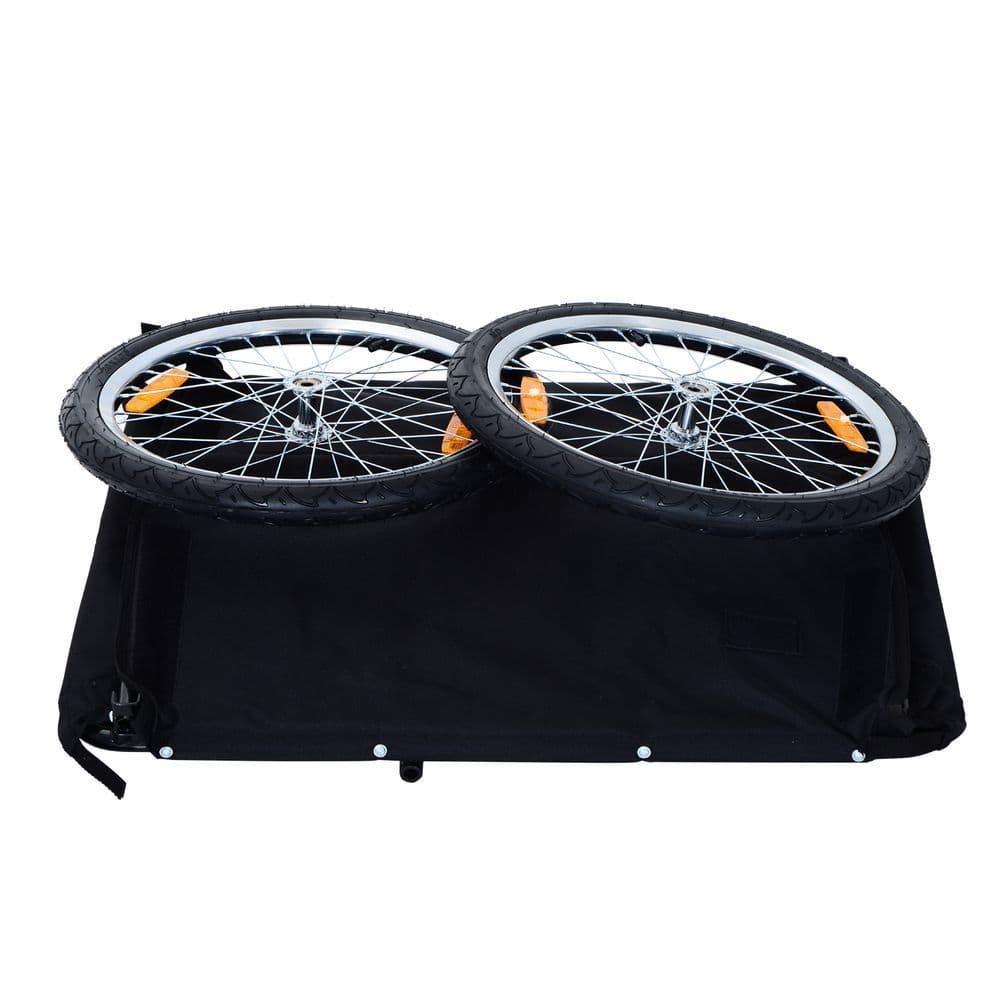 image-Bicycle Cargo Trailer Cover Black White Bike in Steel Frame Cover & Hitch Bike