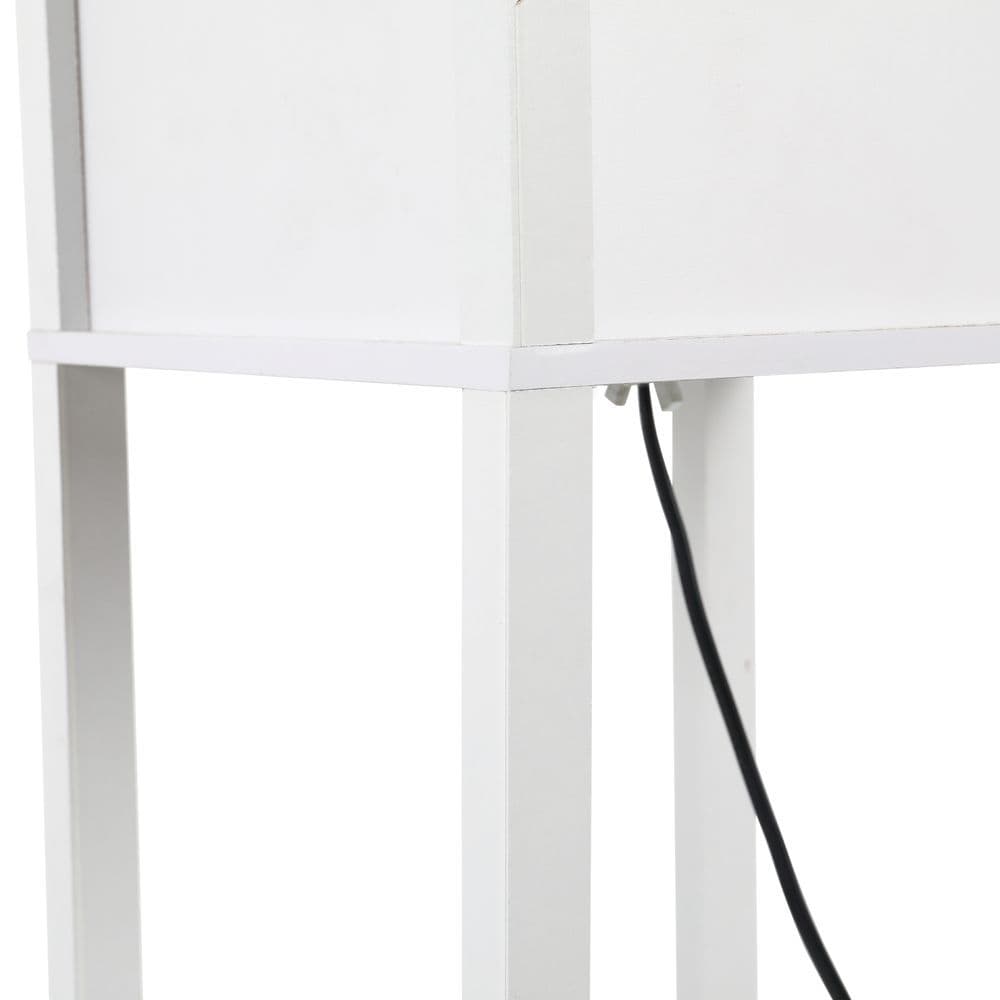 image-4-Tier Floor Lamp, Floor Light with Storage Shelf, White 3-Tier