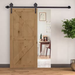 image-Sliding Door Rail Barn Door Kit Single Wooden 6FT /1830mm