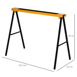 image-Steel Non-Slip 2-Peice Saw Horse Black/Yellow