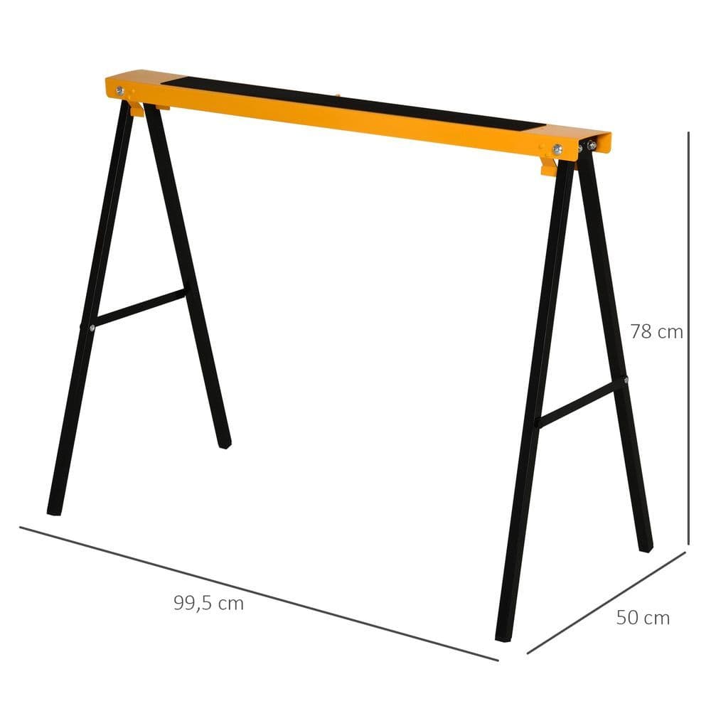 image-Steel Non-Slip 2-Peice Saw Horse Black/Yellow