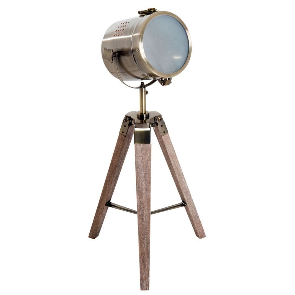 image-Floor Lamp, 33L-Wood/Bronze Colour