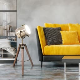 image-Floor Lamp, 33L-Wood/Bronze Colour