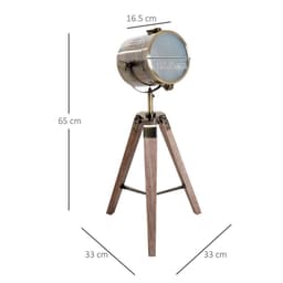 image-Floor Lamp, 33L-Wood/Bronze Colour