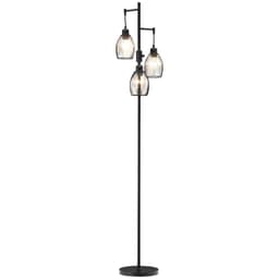 image-170cm Industrial 3-Light Floor Lamp, Dimmable Black