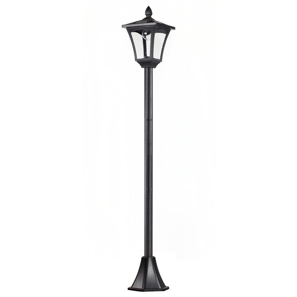 image-Outsunny Solar Powered Lamp Post, IP44, 18Lx18Wx160H cm-Black