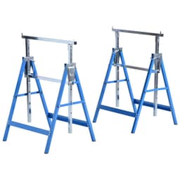 image-Set Of 2 Steel Adjustable Saw Horses Telescopic Builders Trestle/Bench