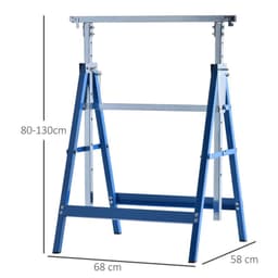 image-Set Of 2 Steel Adjustable Saw Horses Telescopic Builders Trestle/Bench