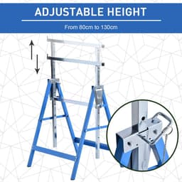 image-Set Of 2 Steel Adjustable Saw Horses Telescopic Builders Trestle/Bench