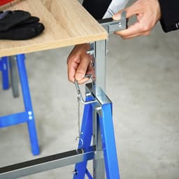 image-Set Of 2 Steel Adjustable Saw Horses Telescopic Builders Trestle/Bench
