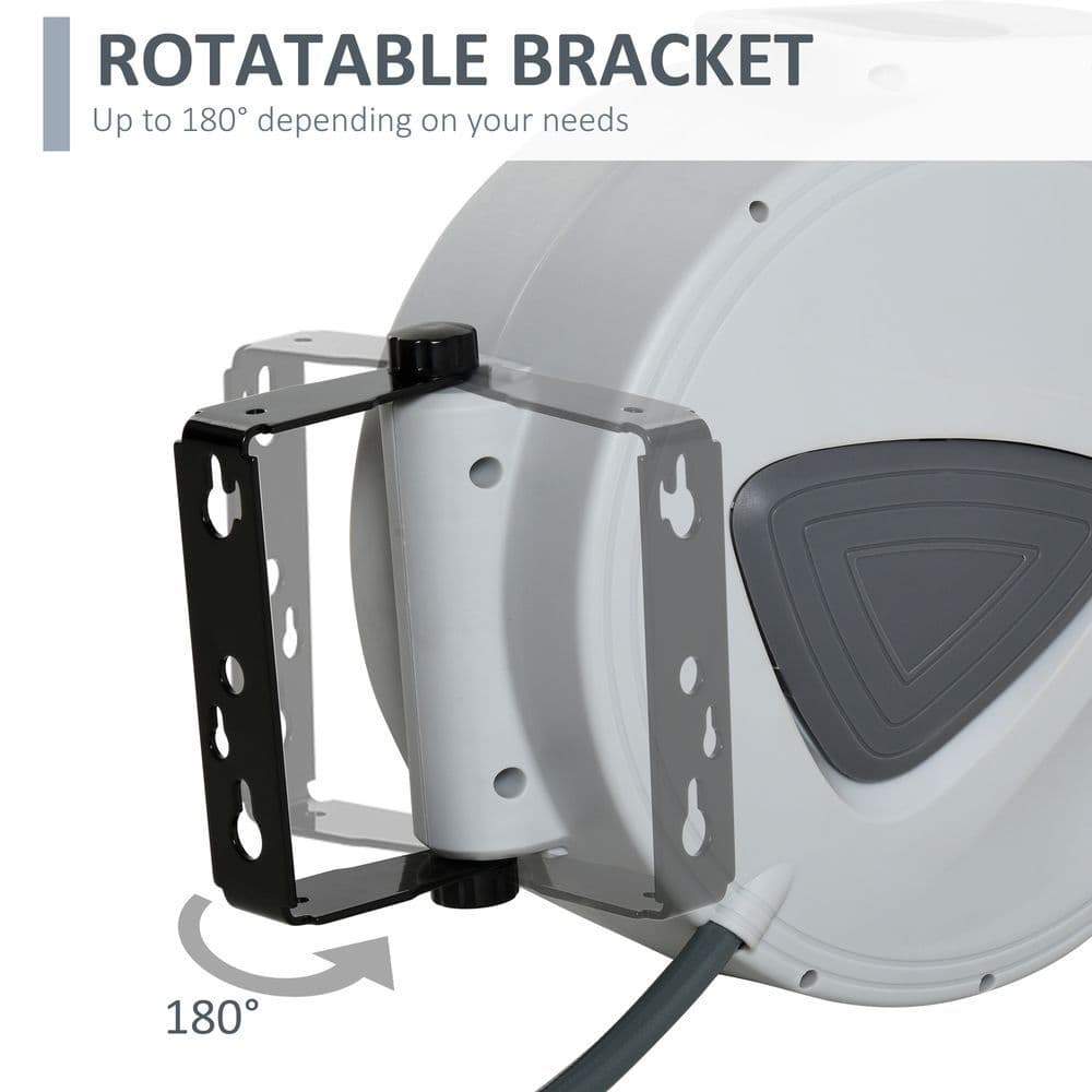 image-Retractable Air Hose Reel 10m+90cm Hose Diameter 3/8" 9.5mm Hose Connector 1/4"