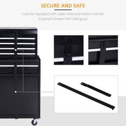 image-DURHAND Steel 4-Drawer Duo-Door Rolling Tool Cabinet Tool Chest On Wheels Black
