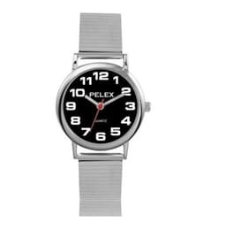 image-PELEX Gents Expandable Bracelet Quartz Watch PLX-0006-SILVER-BLACK