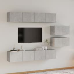 image-4 Piece TV Cabinet Set White Engineered Wood