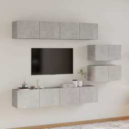 image-4 Piece TV Cabinet Set White Engineered Wood