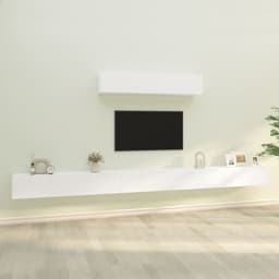 image-4 Piece TV Cabinet Set White Engineered Wood