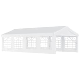 image-8m Gazebo Garden Marquee Canopy Party Carport Shelter White Outsunny