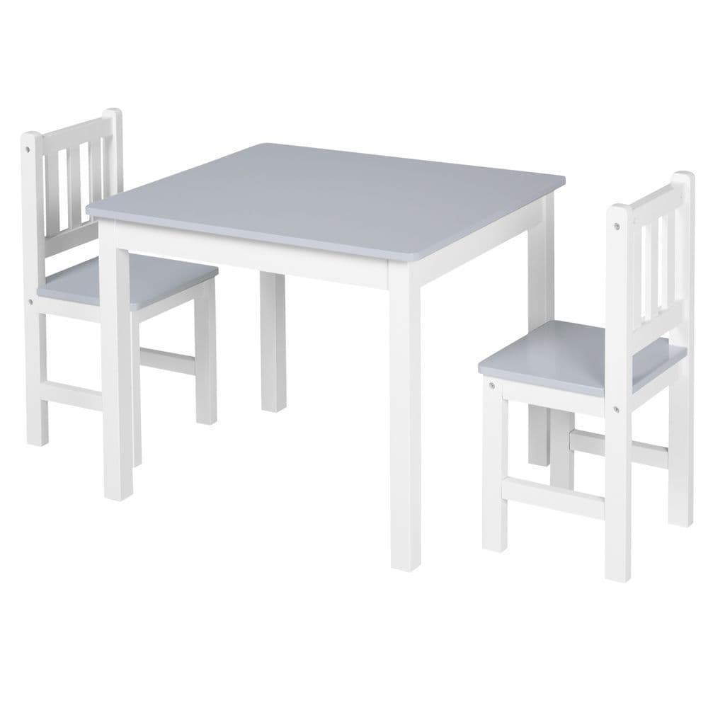 image-Kids Table and 2 Chairs Set 3 Pieces Toddler Multi-usage Desk Indoor HOMCOM