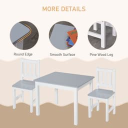 image-Kids Table and 2 Chairs Set 3 Pieces Toddler Multi-usage Desk Indoor HOMCOM