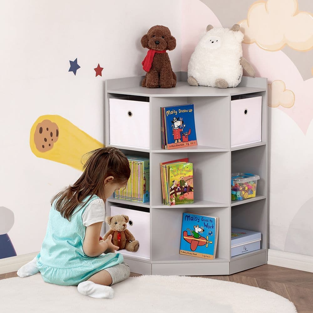 image-Kids Storage Cabinet Corner Organizer with Anti-tipping Hardware Drawer HOMCOM