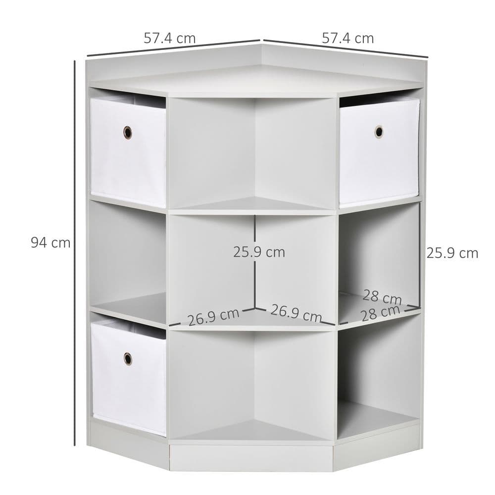 image-Kids Storage Cabinet Corner Organizer with Anti-tipping Hardware Drawer HOMCOM