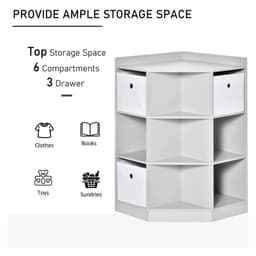 image-Kids Storage Cabinet Corner Organizer with Anti-tipping Hardware Drawer HOMCOM