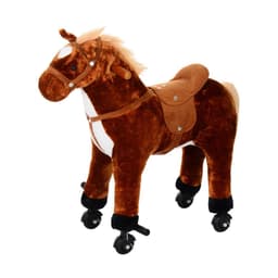 image-Child Boys Walking Horse Riding Toy Plush Walk Pony Wheels Sound