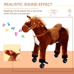 image-Child Boys Walking Horse Riding Toy Plush Walk Pony Wheels Sound