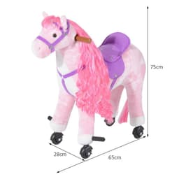 image-Child Mechanical Walking Ride on Horse Toy Plush Walk Pony Sound